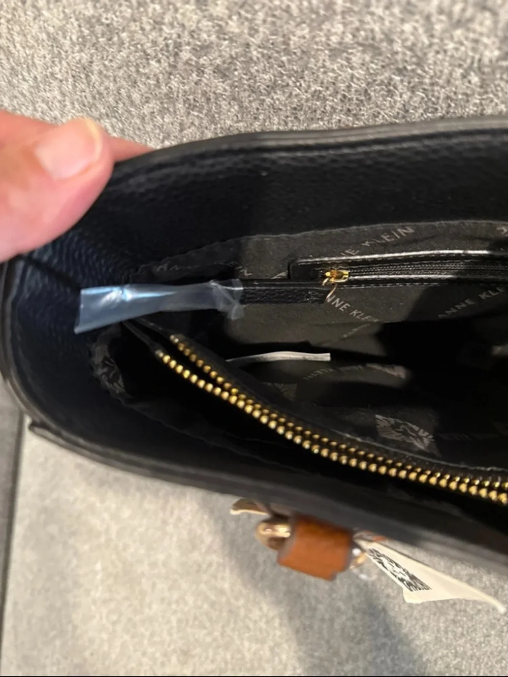 Anne Klein Black and Brown Leather Tote Bag